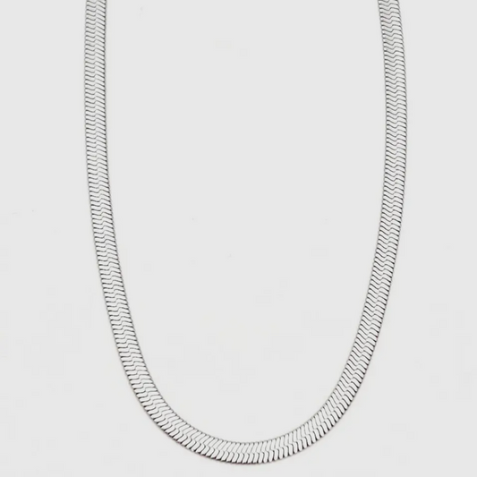 Silver Herringbone Necklace