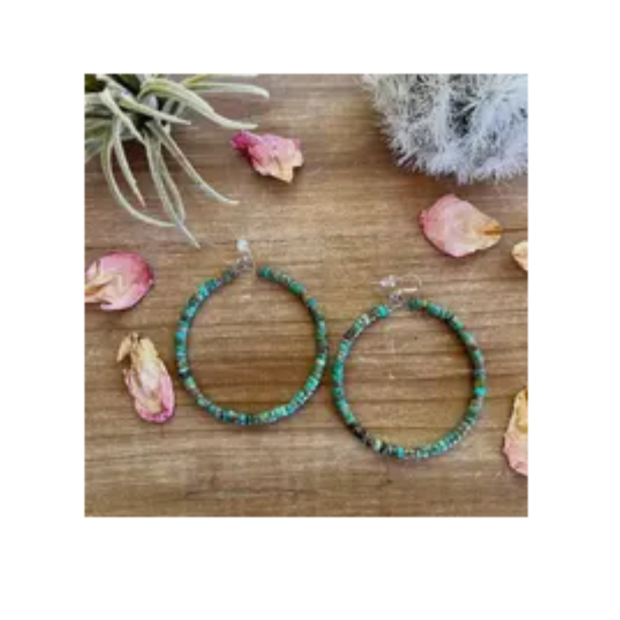 Real Turquoise Hoops