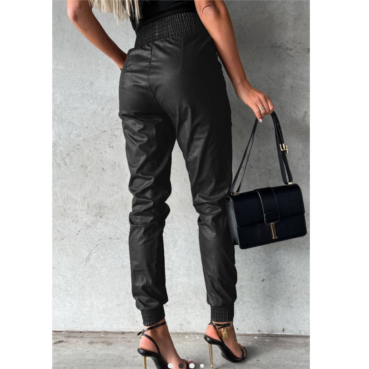 Faux Leather Joggers