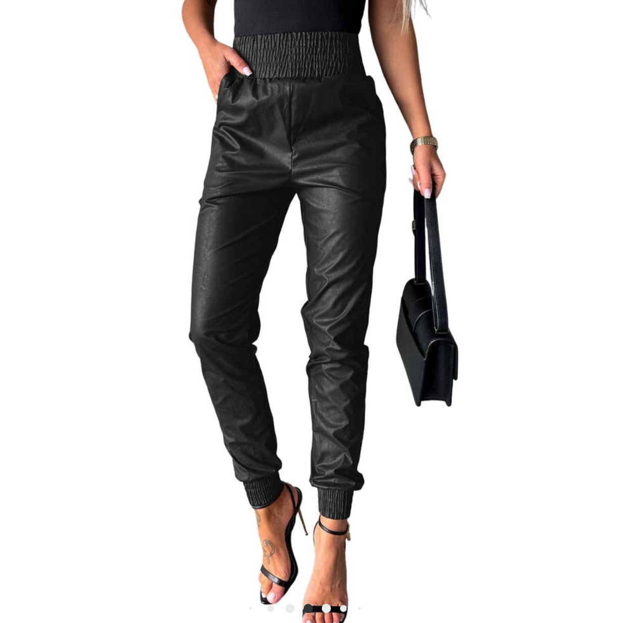 Faux Leather Joggers