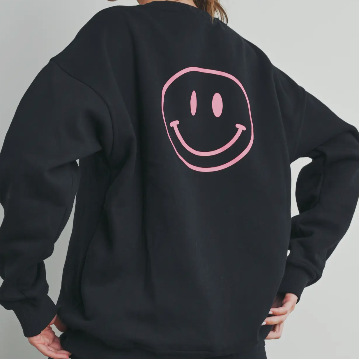 Black Smiley Crew Neck