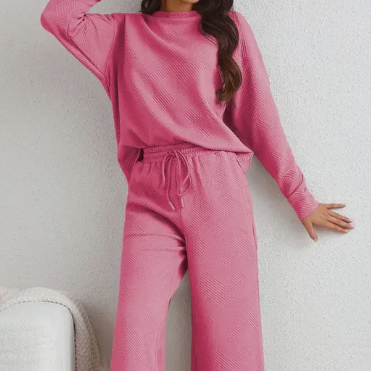 Ultra Loose Textured 2 pc Lounge Set