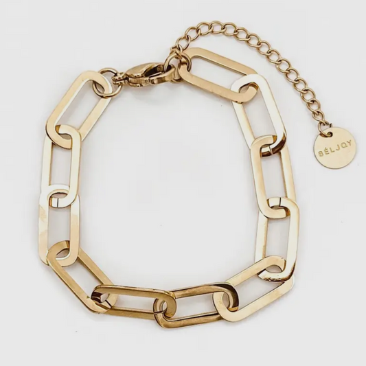 Paper Clip Gold  Bracelet