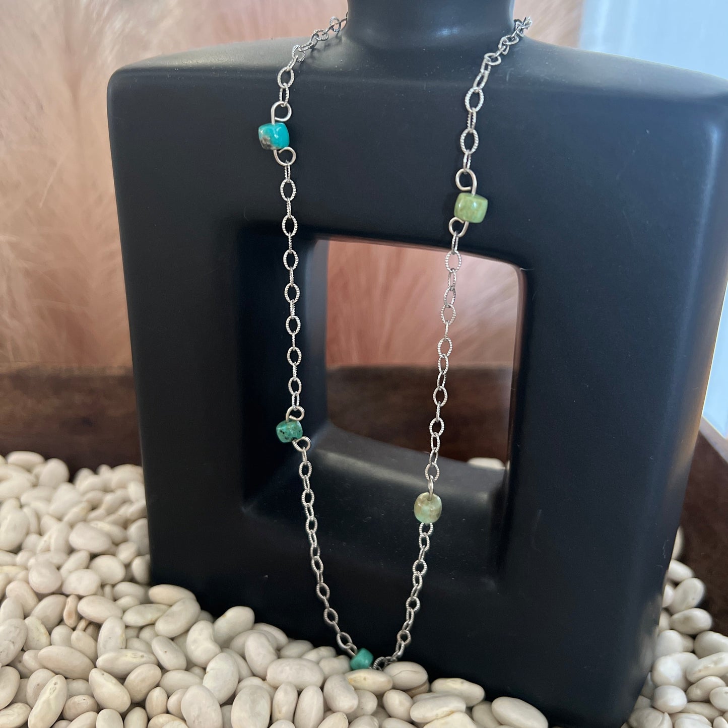 American Turquoise Choker and Danity Chain