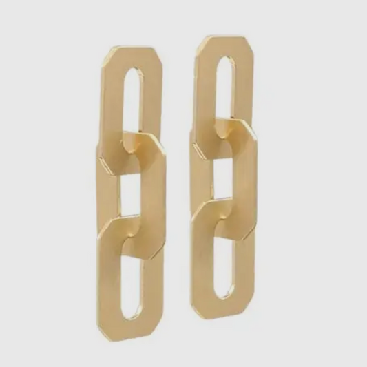 Chain link gold earrings