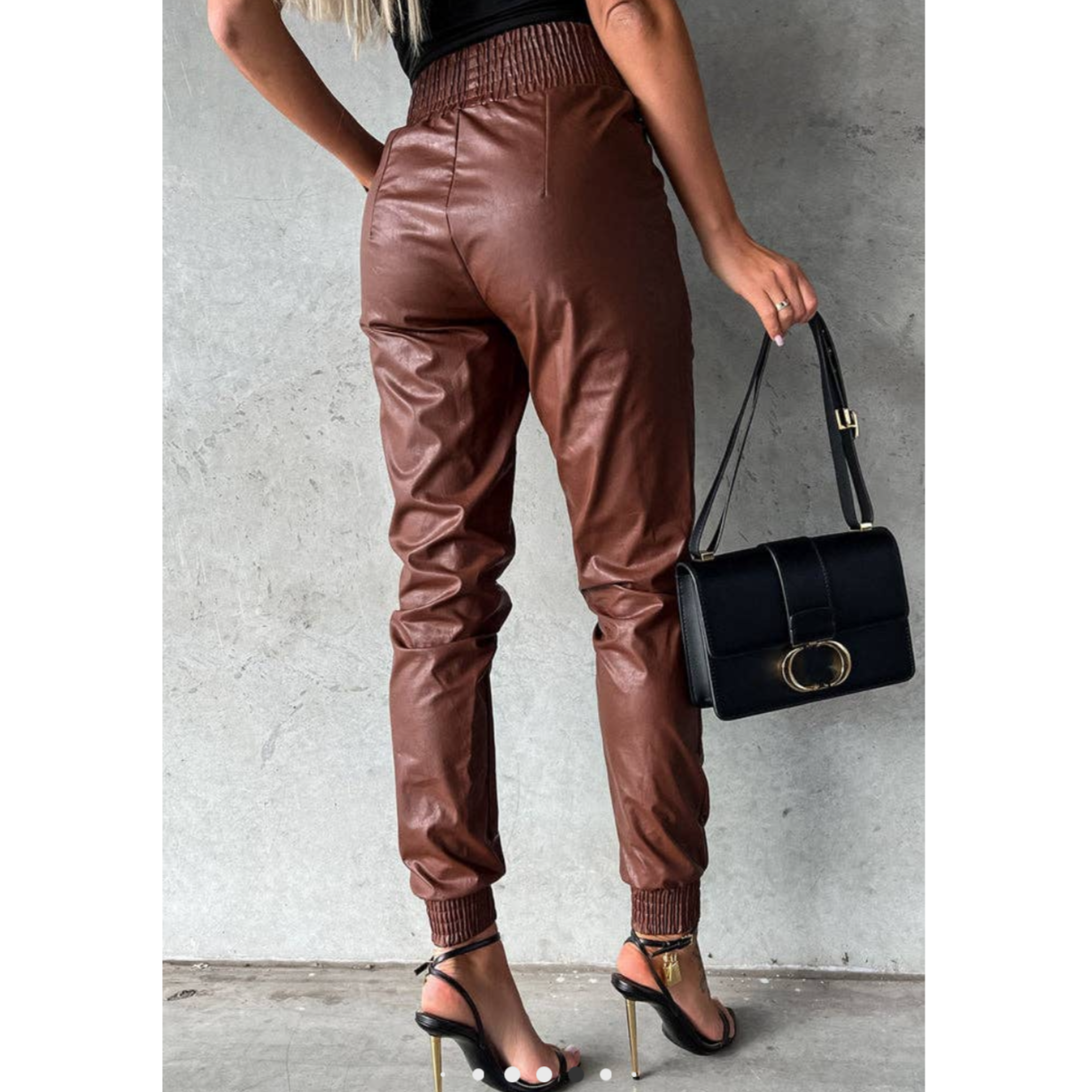 Faux Leather Joggers