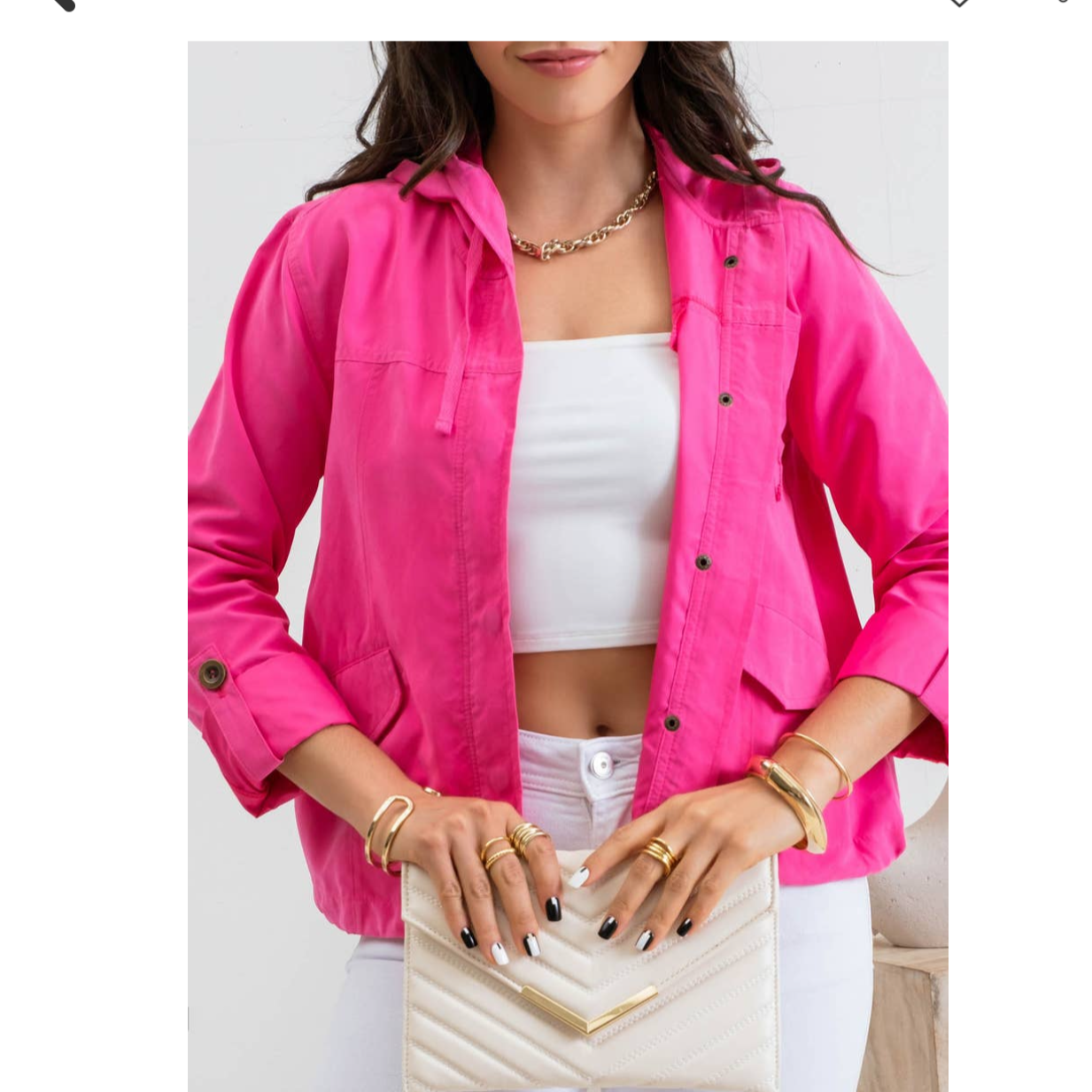 Hot Pink Snap Hooded Jacket