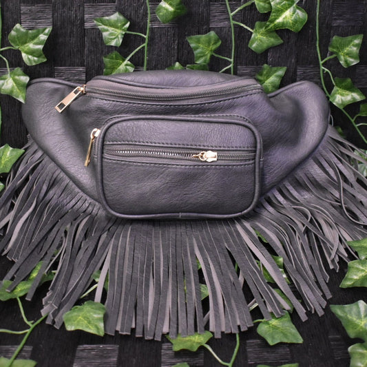 Charcoal Fringed Fanny