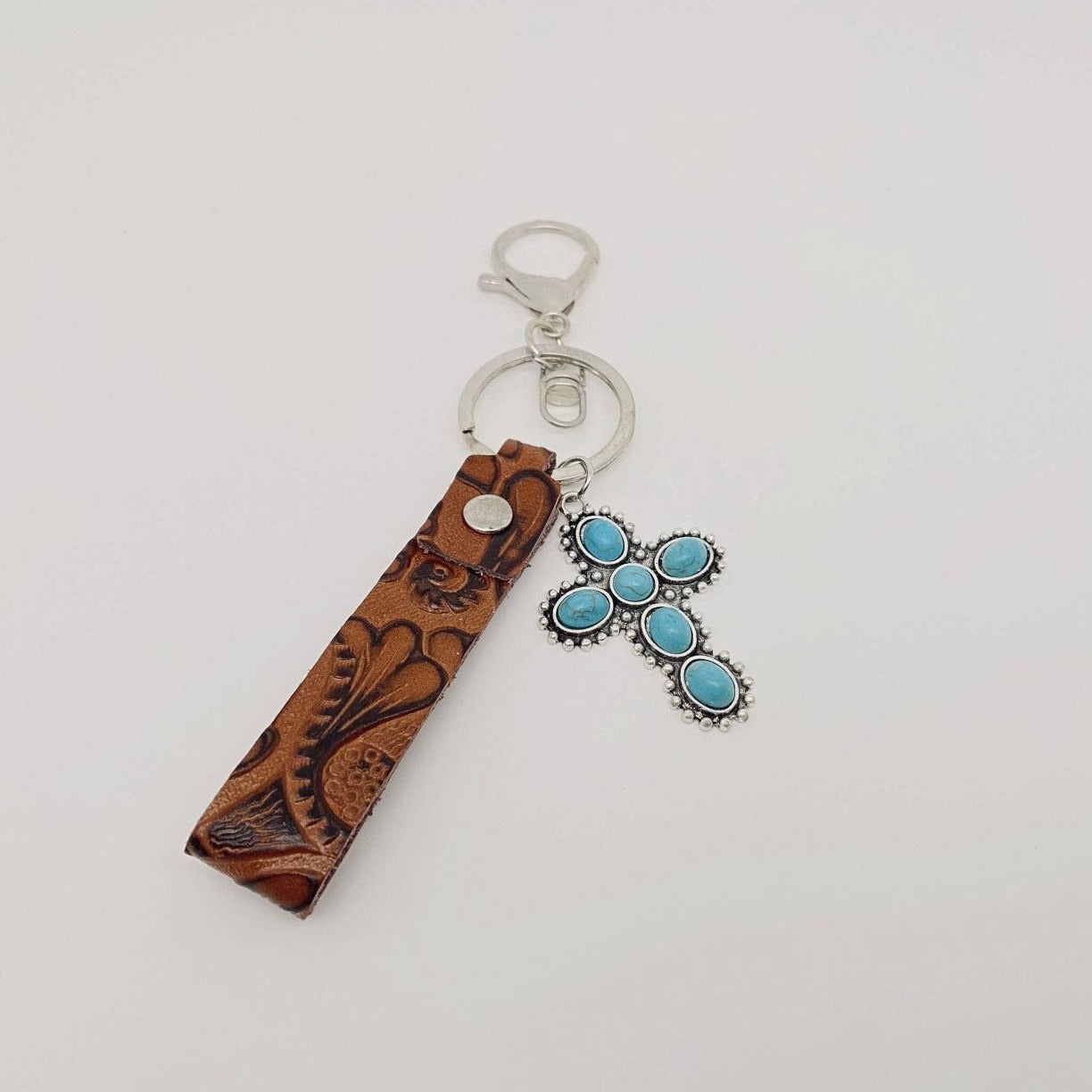 Leather Tooled Keychain