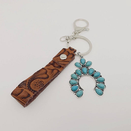 Leather Tooled Keychain